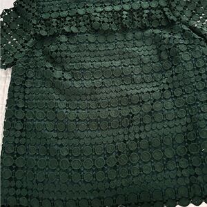Talbots hunter green lace blouse. Med. Lined. NWOT.
Ties in back. Beautiful!
